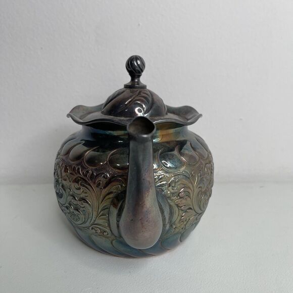 Pairpoint Mfg Co Antique 329 Tea Set Teapot Creamer Sugar Pot 4 Piece Set Rare - Picture 11 of 16